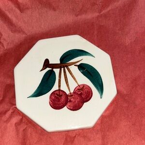 Cherry Blossom Octagonal Ceramic Art by Stangl Stoneware